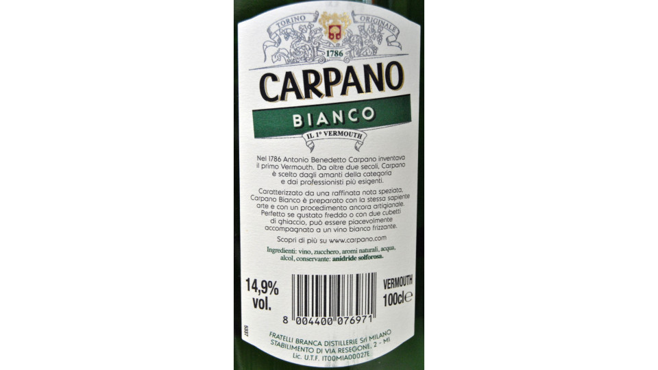 Branca carpano bianco - lt.1