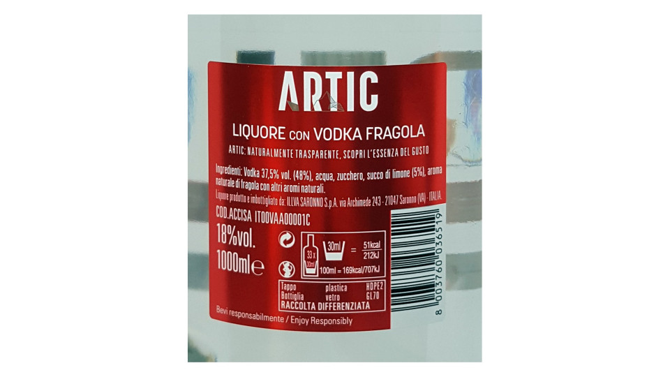 Artic vodka alla fragola lt.1 18°