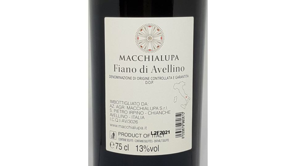 Macchialupa fiano di Avellino dop cl.75