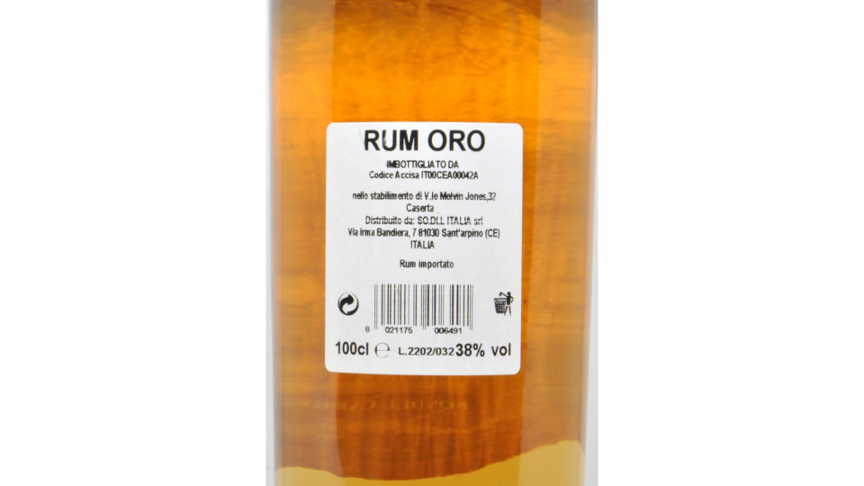 Corsario rum oro lt.1 38°