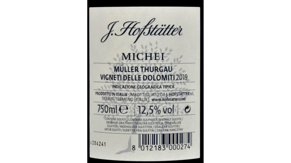 j.hofstatter muller thurgau cl.75