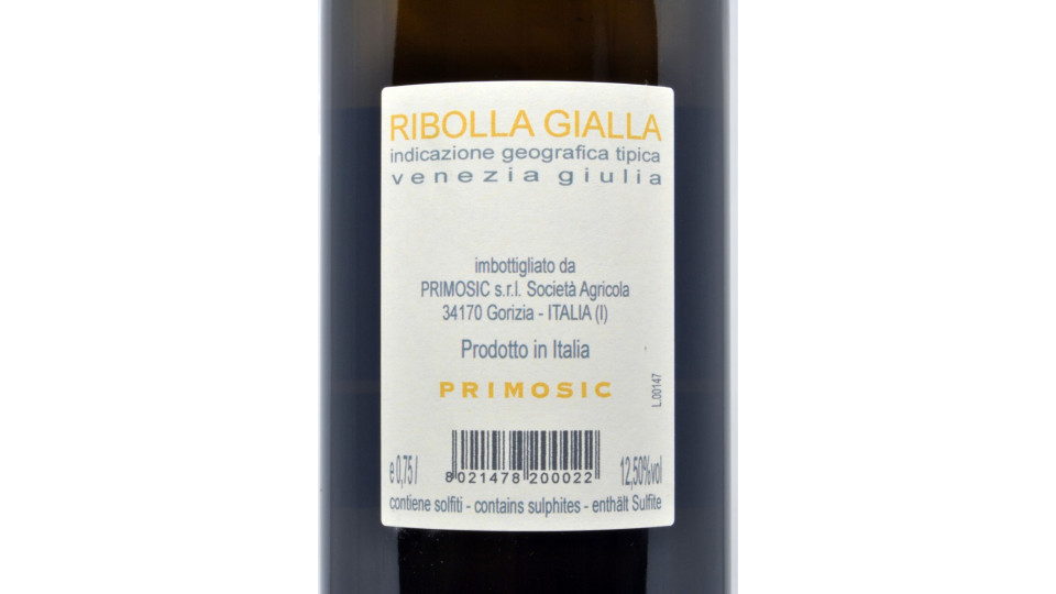 Primosic ribolla gialla think yellow cl.75