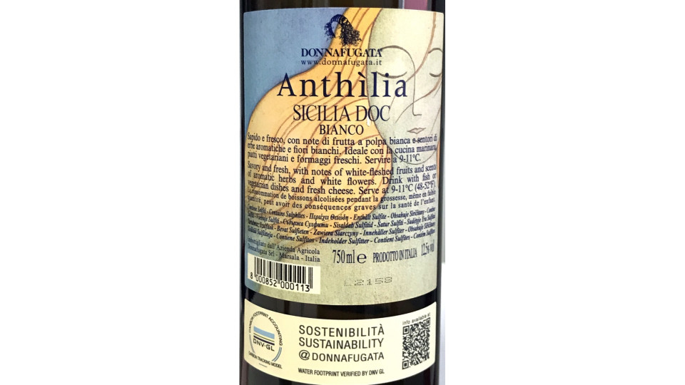 donnafugata anthilia Sicilia doc cl.75