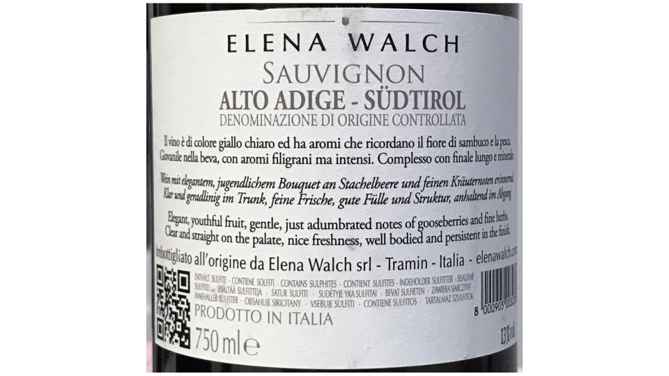 Elena walch sauvignon cl.75 13°