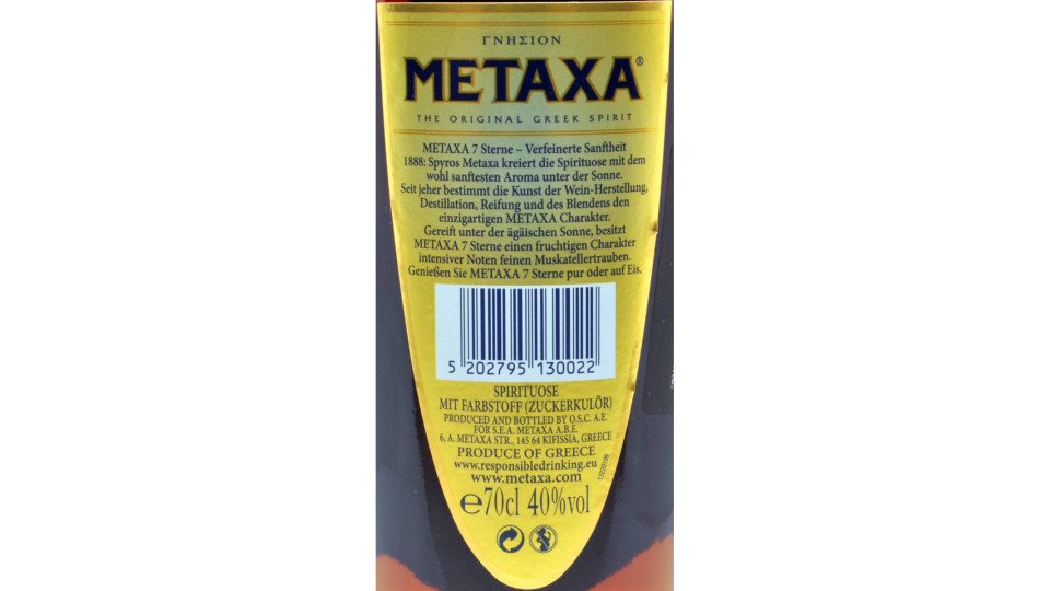 Metaxa 7 stelle brandy 40° cl.70