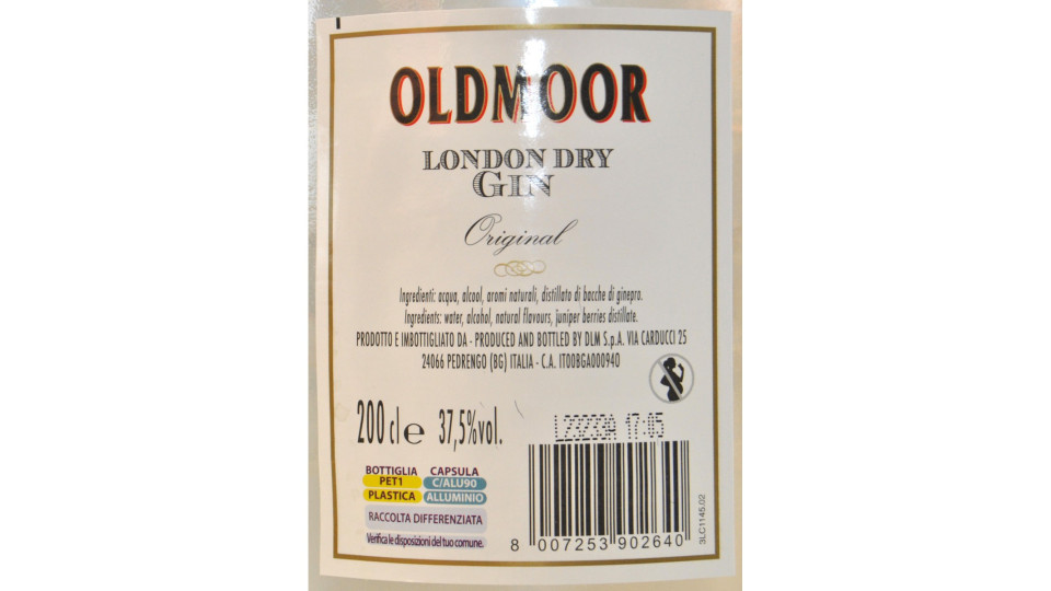 Dilmoor gin dry oldmoor lt.2 pet 37,5°