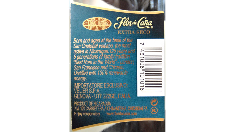 Flor De Cana 4y Rum lt.1