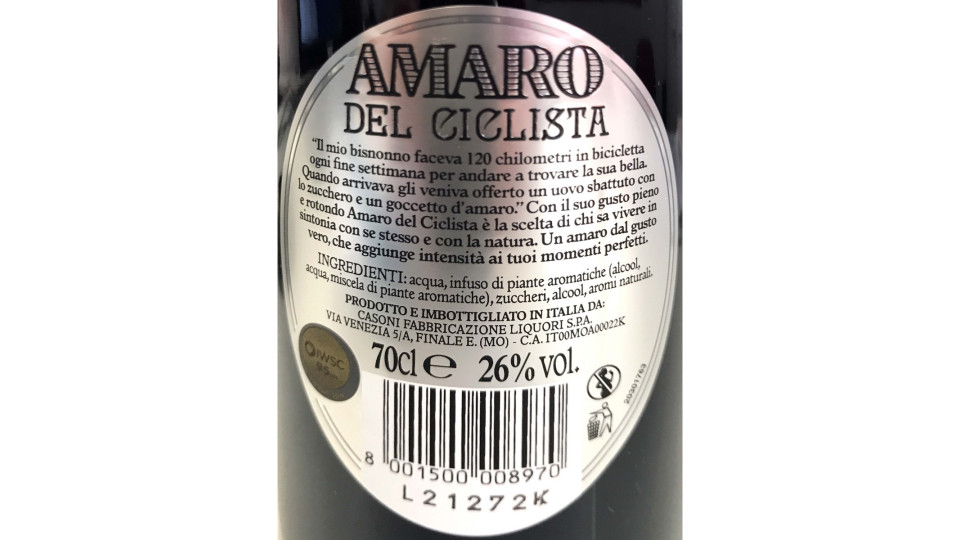 Casoni amaro del ciclista cl.70 26°