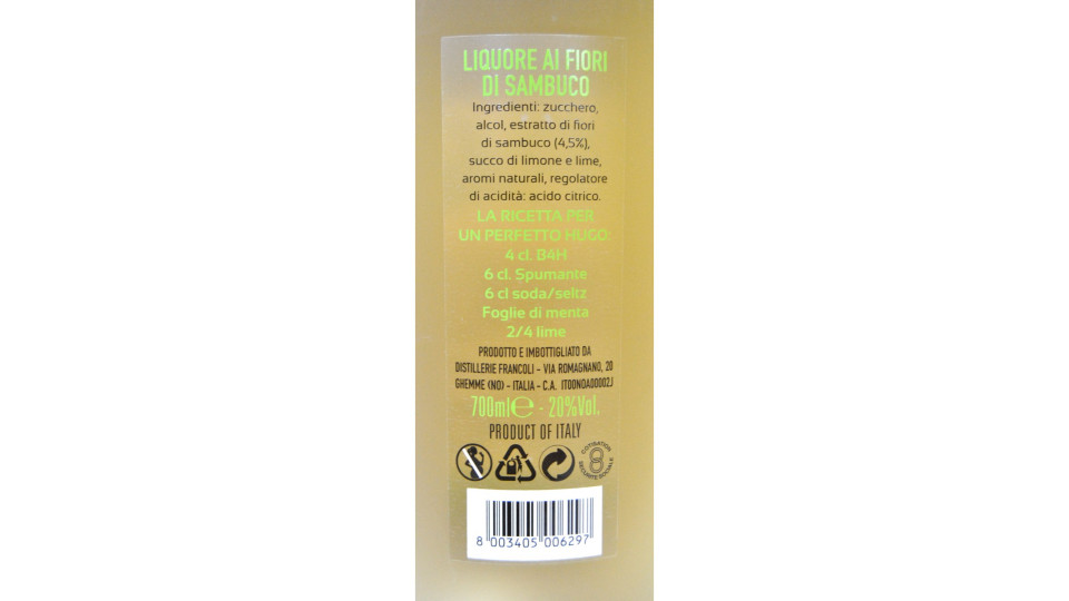 B4hugo liquore fiori di sambuco cl.70