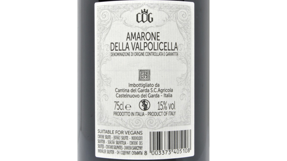 Cantina del Garda amarone della Valpolicella docg cl.75