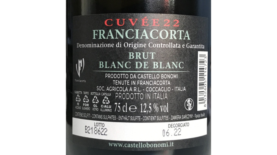 C.bonomi franciacorta cuvee 22 brut cl.75