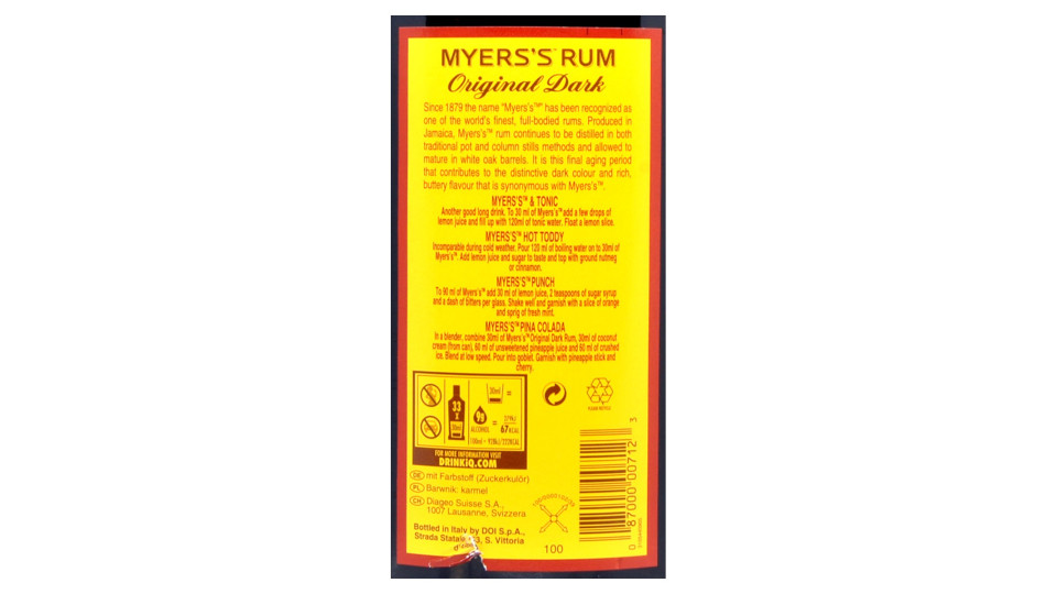 Myers's rhum lt.1 40°