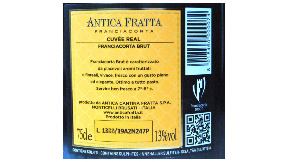 Antica fratta franciacorta brut cl.75