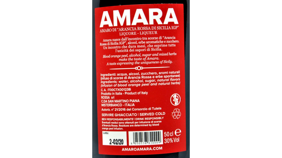 Rossa agricola amara amaro cl.50