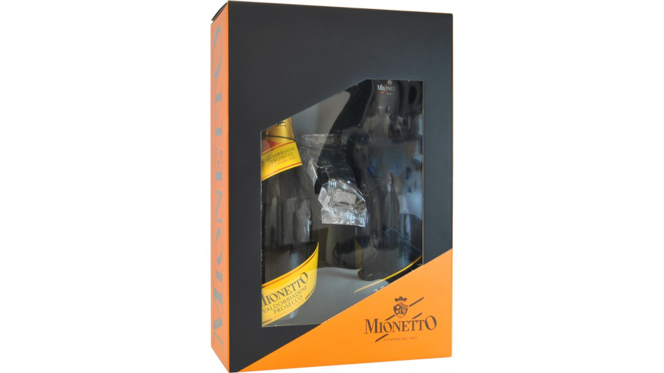 Mionetto box 2 bottiglie di prosecco cl.75 +tappi