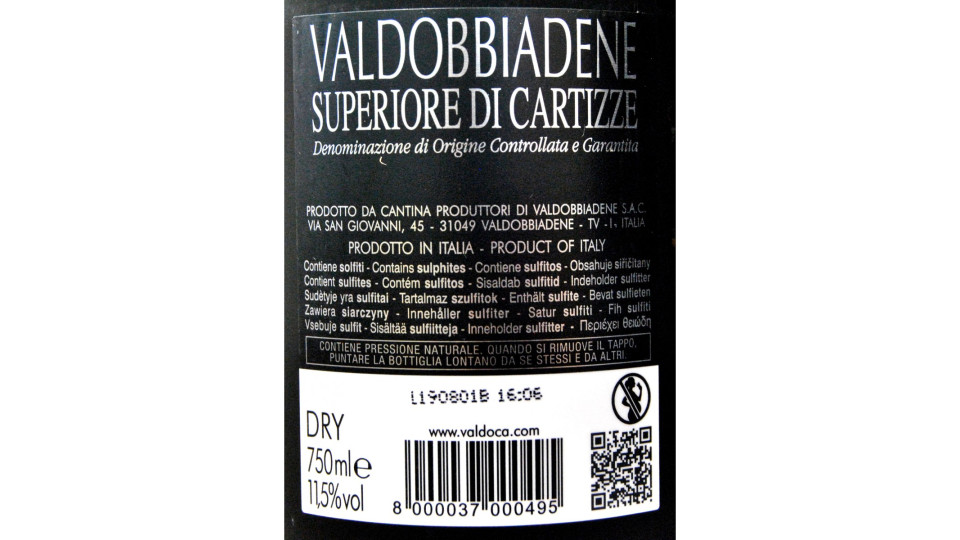 Val d'Oca Valdobbiadene Cartizze docg cl.75