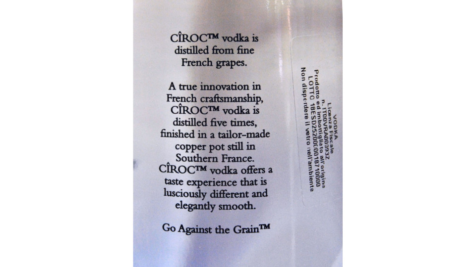 Ciroc vodka 40% vol. cl.70