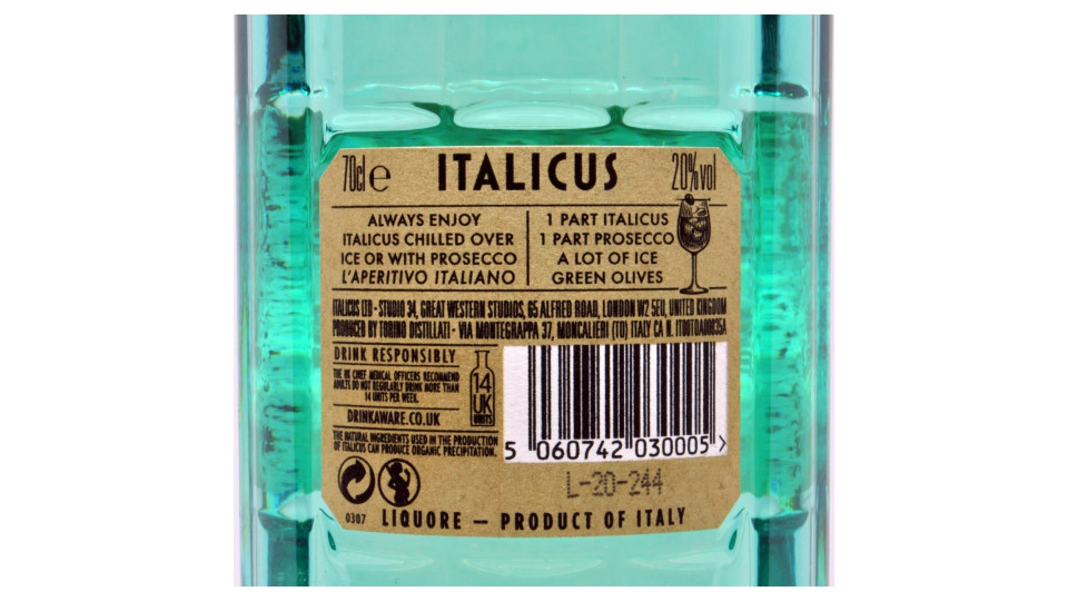 Italicus rosolio bergamotto cl.70 20°