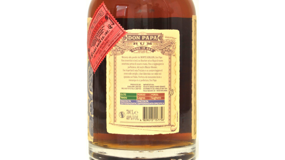 Don papa rum 7y cl.70 - filippine astucciato