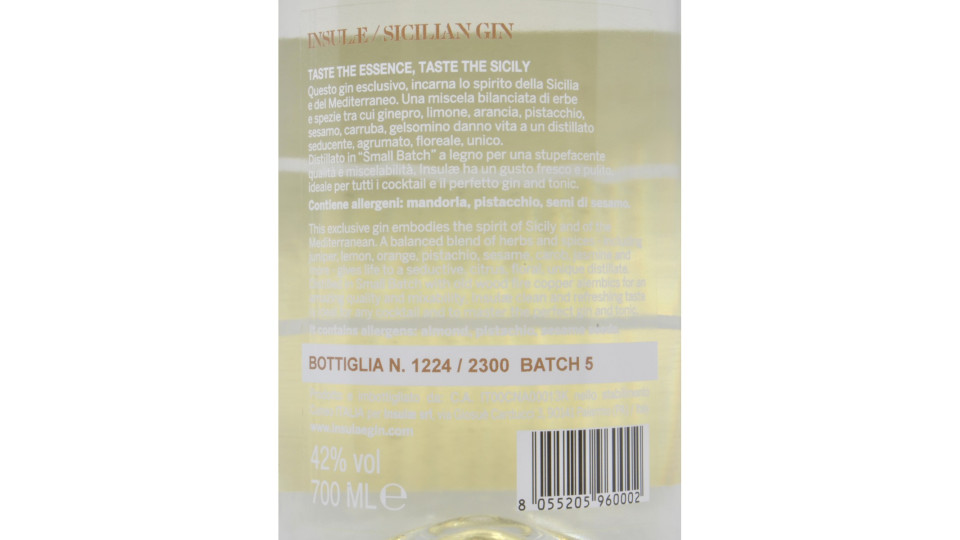 Insulae sicilian gin cl.70 42°
