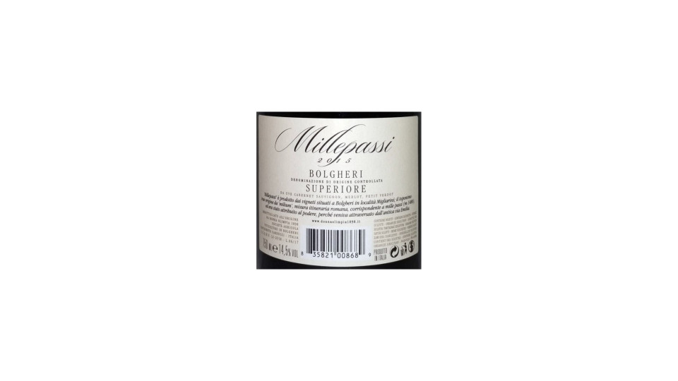 Millepassi bolgheri superiore doc cl.75