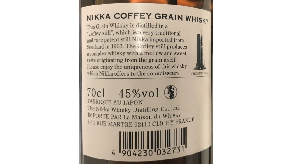 Nikka coffey grain malt whisky cl.70 45°