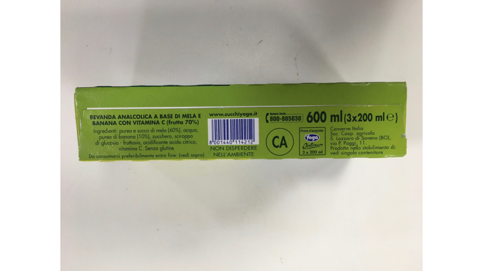 Yoga optimum succo mela/banana cl.20 x3