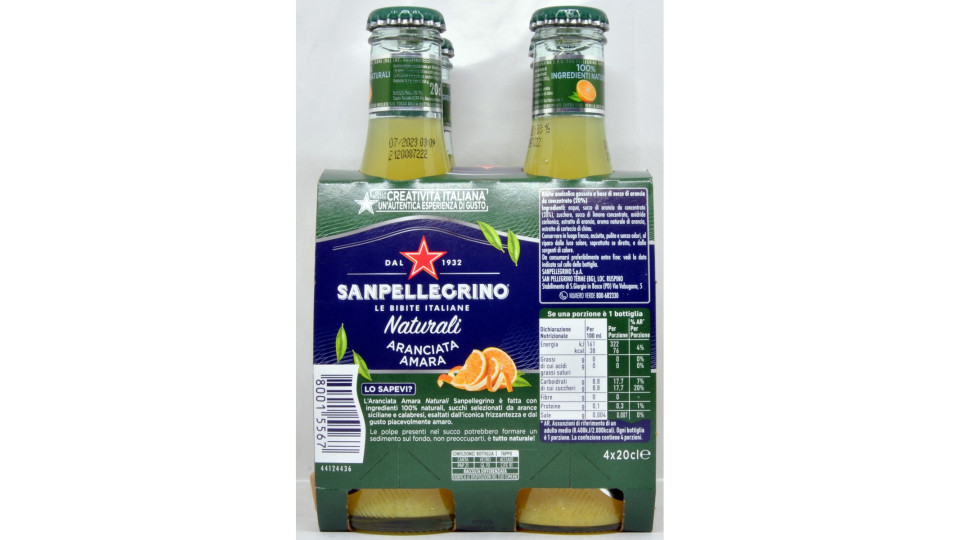 SANPELLEGRINO Bibite Gassate, L'ARANCIATA AMARA NATURAL...