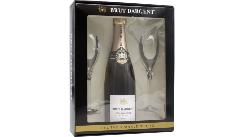 Brut dargent conf. blanc blancs cl75+2 bicchieri