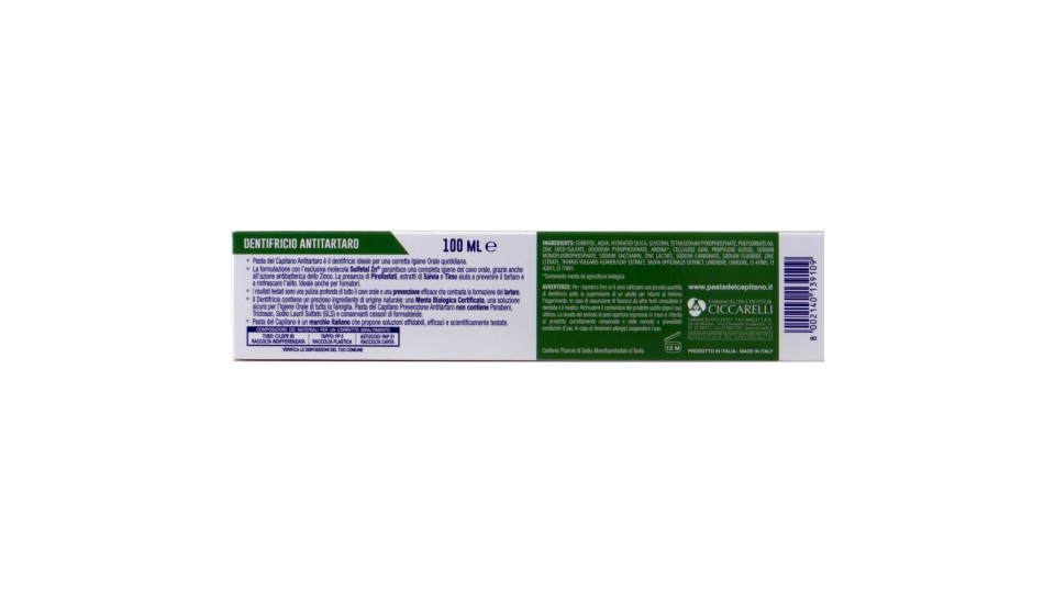 Pasta del Capitano dentifricio Antitartaro 100 ML