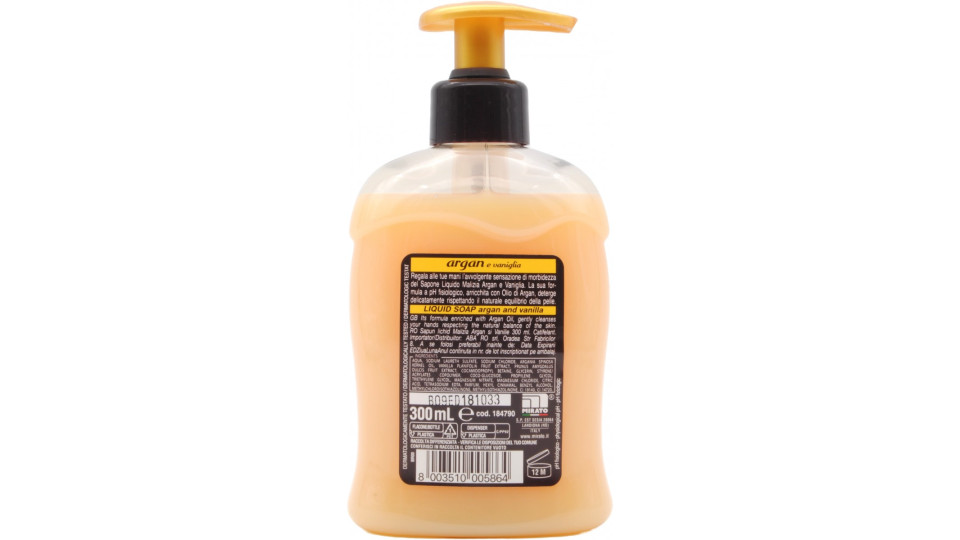 Malizia sapone liquido argan e vaniglia ml.300