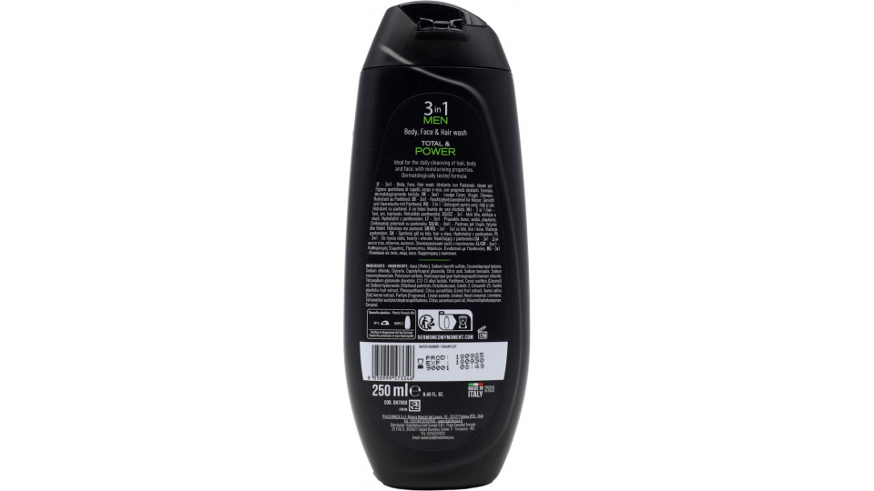 Dermomed men doccia 3in1 power ml.250