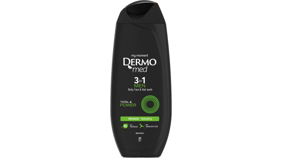 Dermomed men doccia 3in1 power ml.250