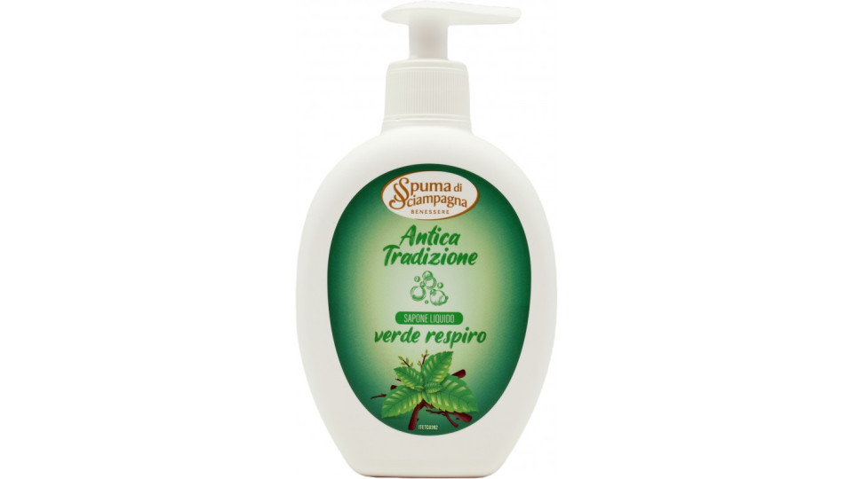 Spuma di sciampagna sapone liquido verde respir ml.450