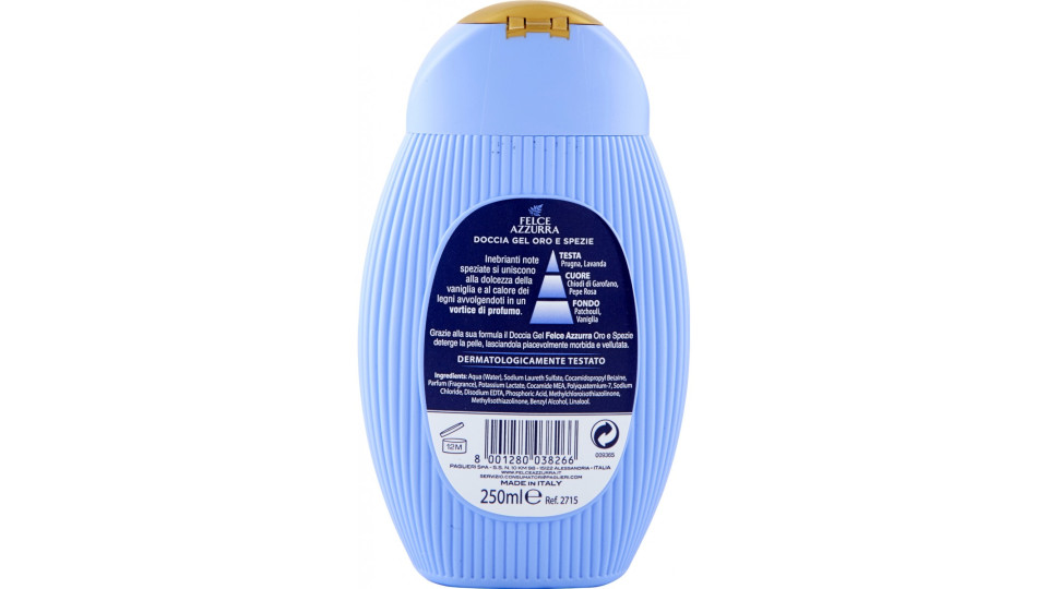 Felce Azzurra Oro e Spezie Doccia Latte 250 ml.