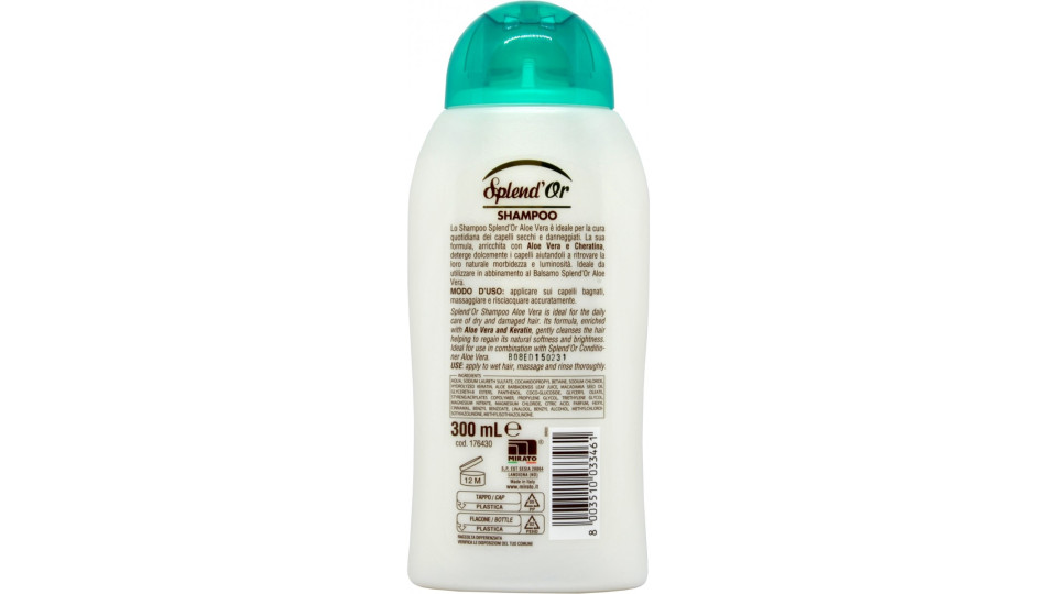 Splend'Or Shampoo aloe vera e cheratina Capelli Secchi e...