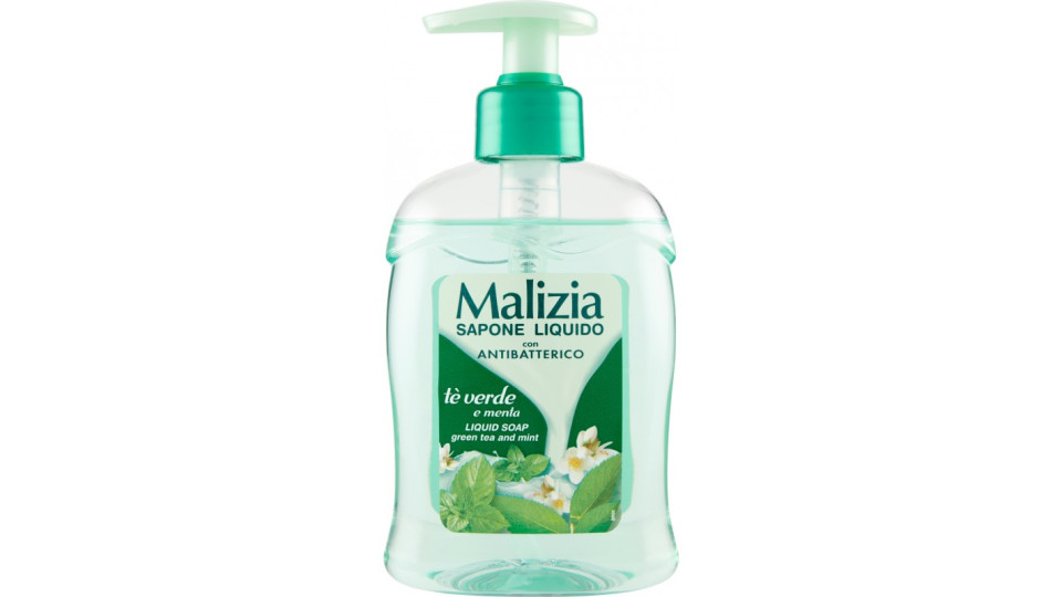 Malizia Sapone Liquido con Antibatterico tè verde e menta 300 mL