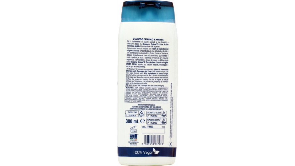 Splend'Or Shampoo Cetriolo e Argilla Pure Action...