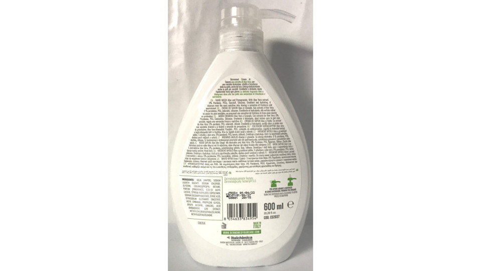 Dermomed crema sapone aloe e melograno ml.600