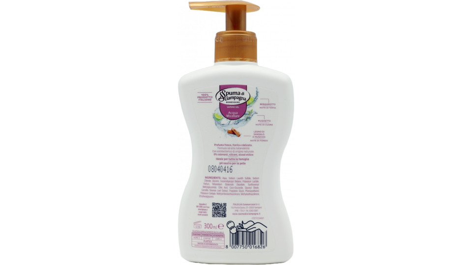 Spuma di Sciampagna Benessere Sapone Gel Acqua Micellare 300 ml