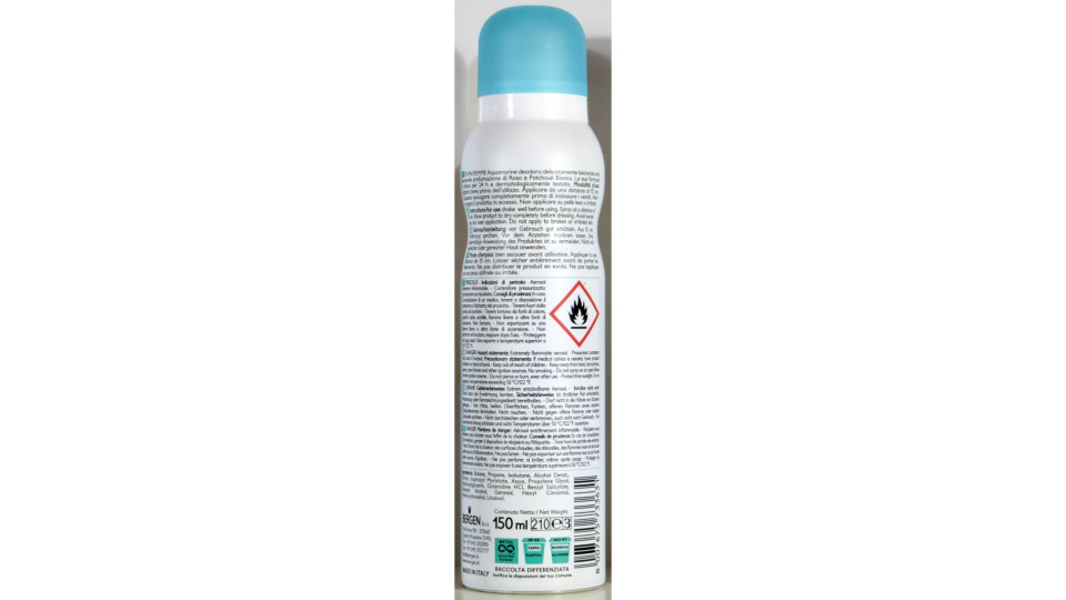 Evian deodorante spray femme aquamarine ml.150
