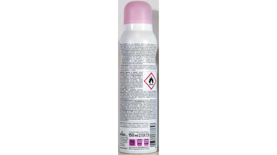 Evian deodorante spray femme quartz ml.150