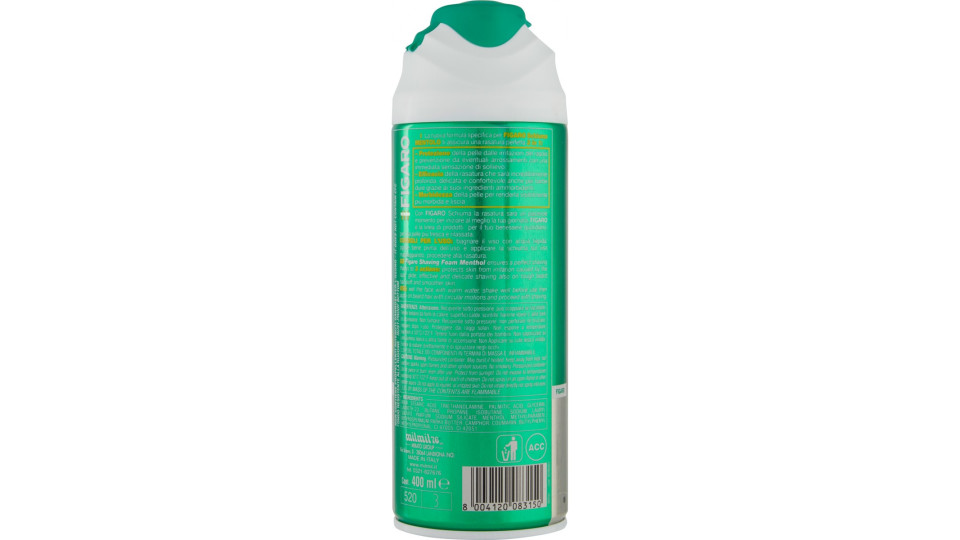 Figaro Uomo Schiuma da Barba Mentolo 400 ml.