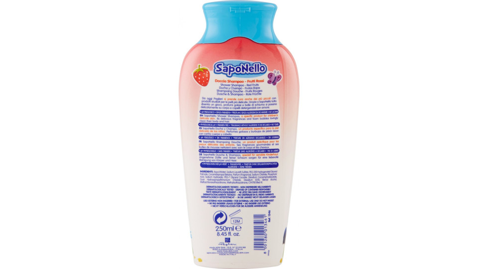 SapoNello Doccia Shampoo frutti rossi 250 ml.