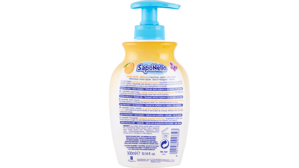 SapoNello Sapone Liquido albicocca 300 ml.