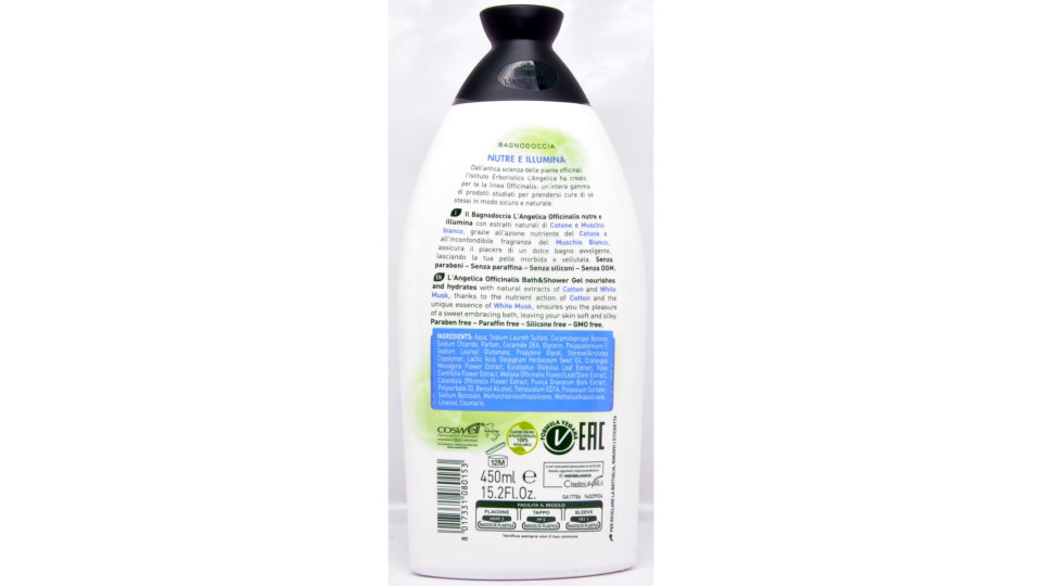 L'angelica bagno cotone e muschio bianco ml.500
