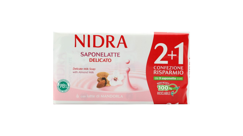 Nidra Saponette con latte di Mandorla 3 x 90 g
