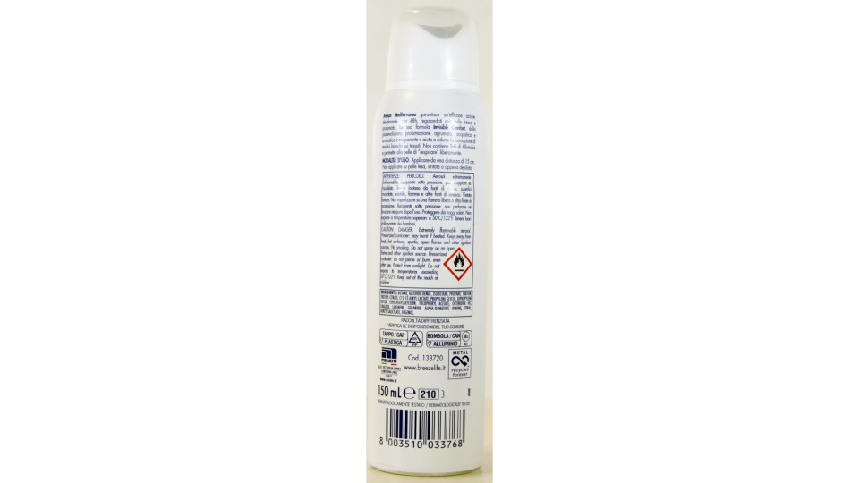 Breeze deodorante spray mediterraneo ml.150