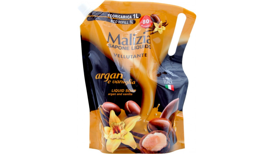 Malizia busta Sapone Liquido argan e vaniglia ml.1000