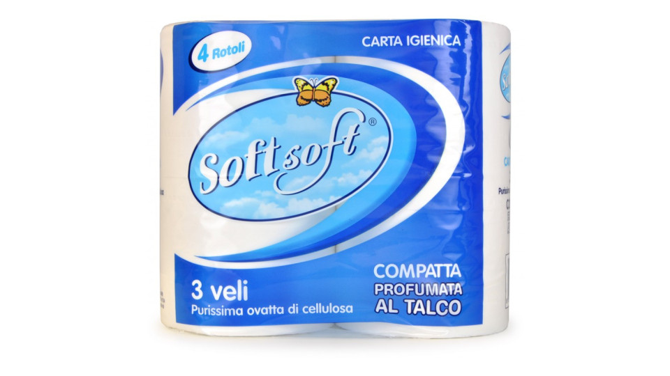 Soft Soft carta igienica x 4 blu talco